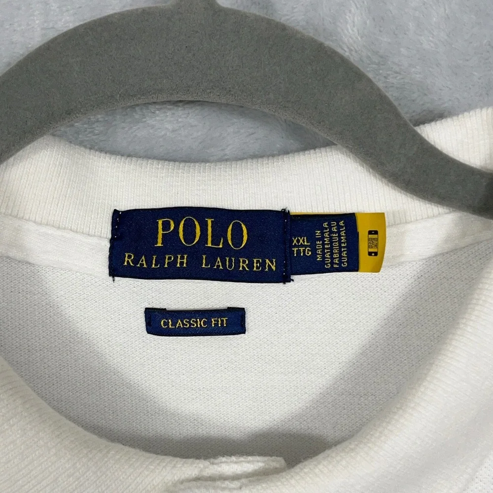 Polo Ralph Lauren Mens Polo Shirt XXL White Classic Fit Cotton Pony Logo Preppy